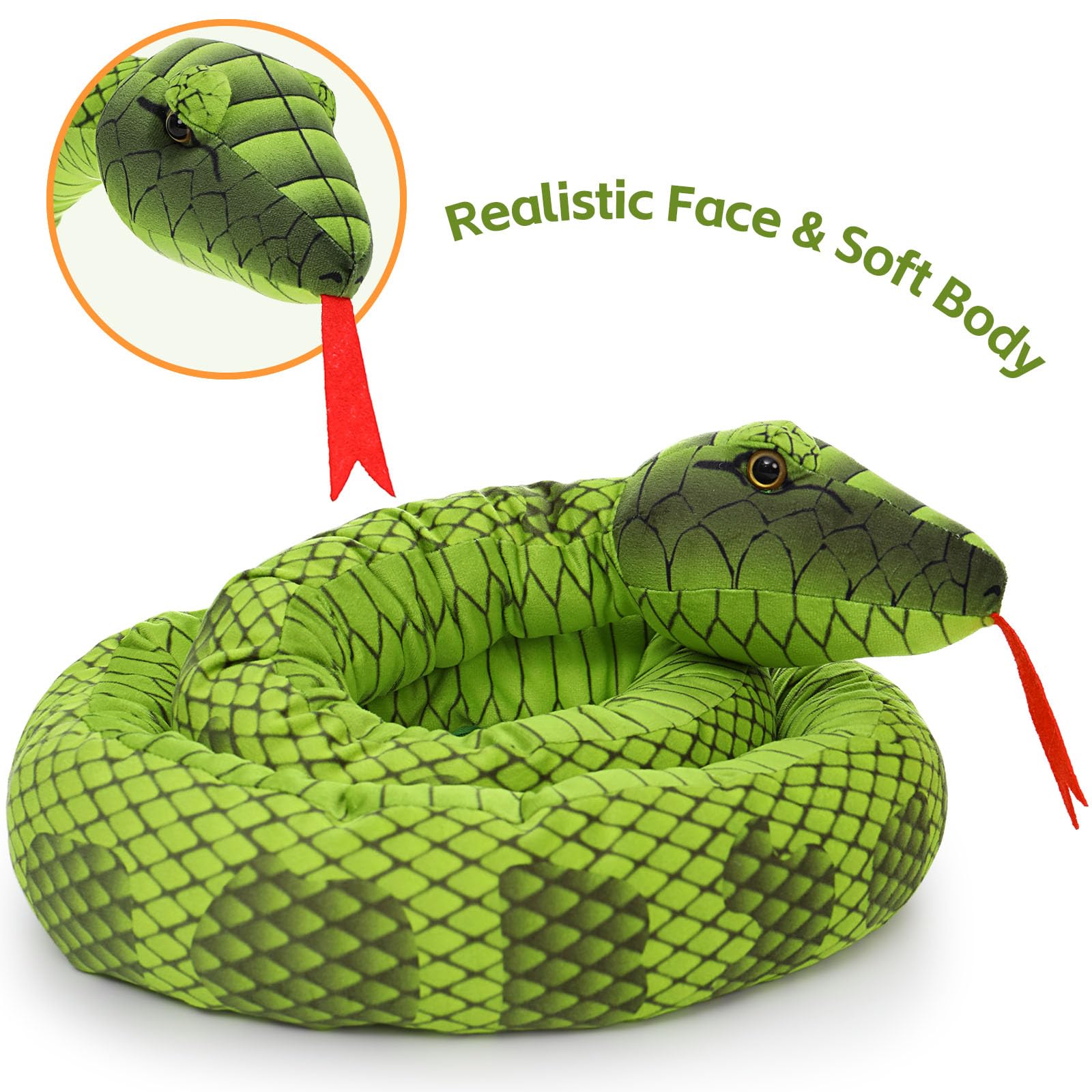MorisMos giant snake mommy with babies highlights three colorful babies for shared storytelling.