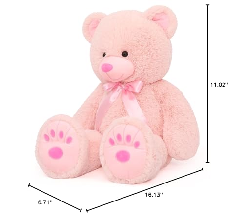 MorisMos pink teddy bear care tips help maintain softness.