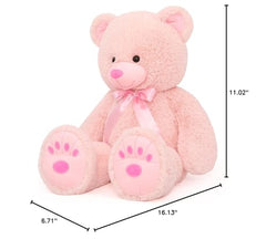 MorisMos pink teddy bear care tips help maintain softness.