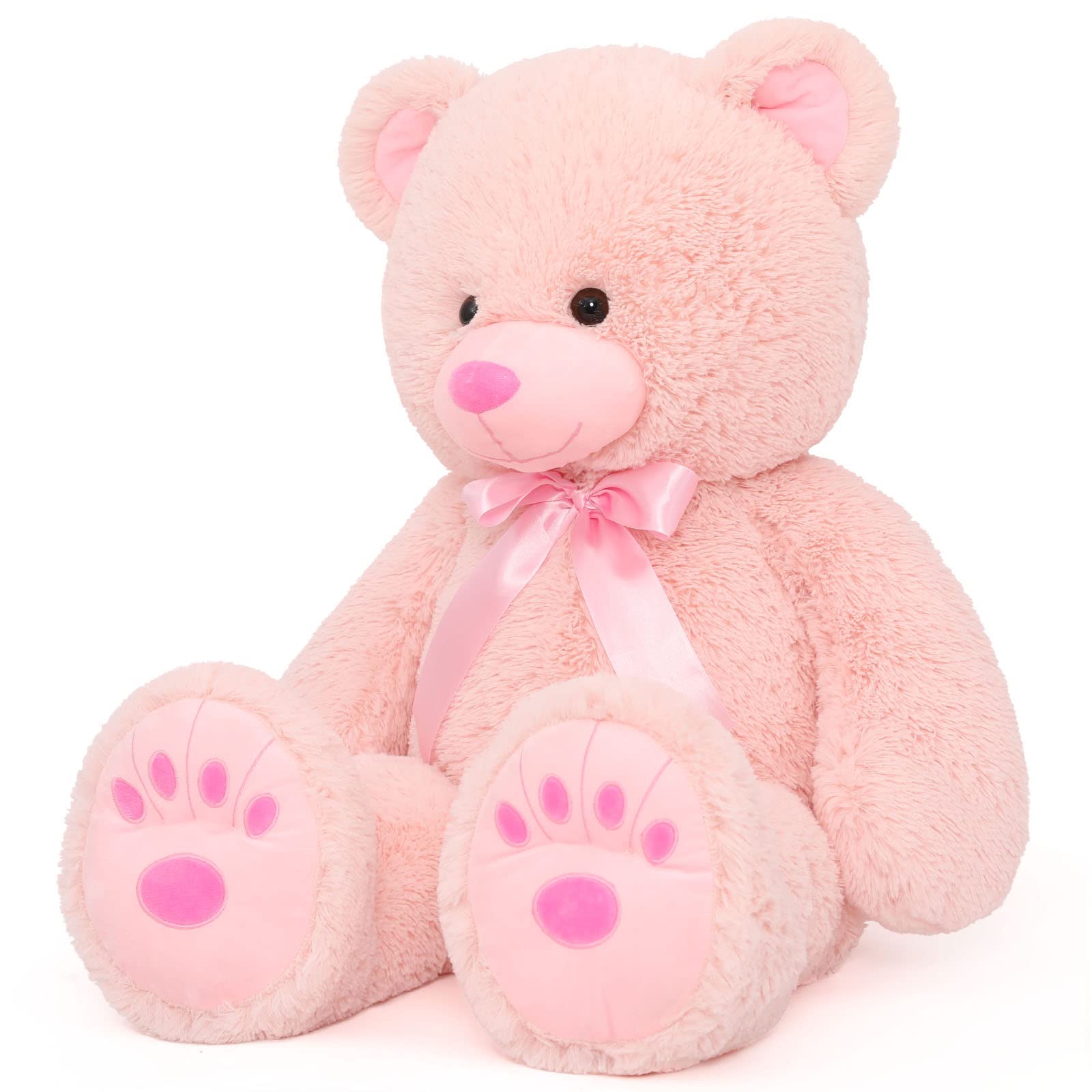 MorisMos pink teddy bear full body poses as a delightful gift centerpiece.