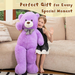 MorisMos giant teddy bear embracing child for bedtime comfort.