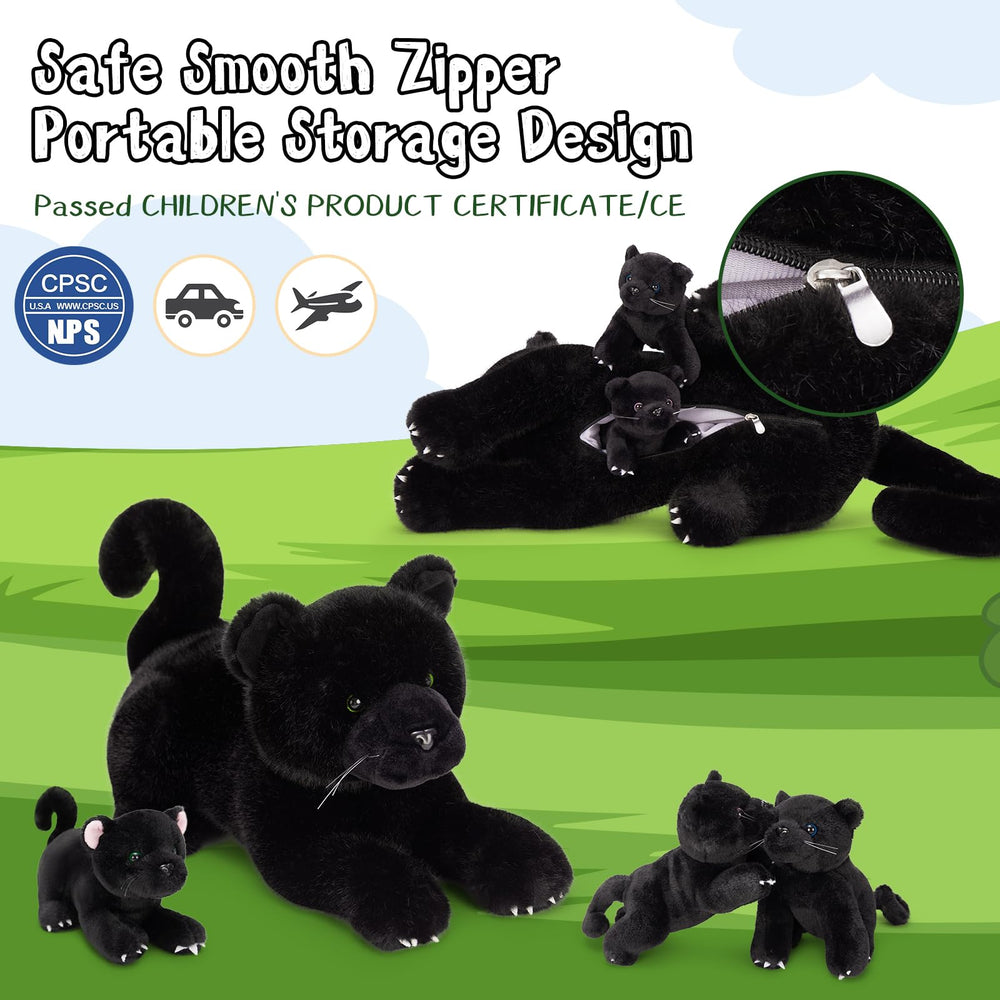MorisMos gift-ready panther toy set adds wildlife charm to a room.