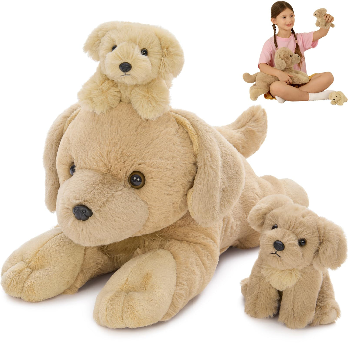 MorisMos golden retriever mommy with baby inside for imaginative play and cuddles