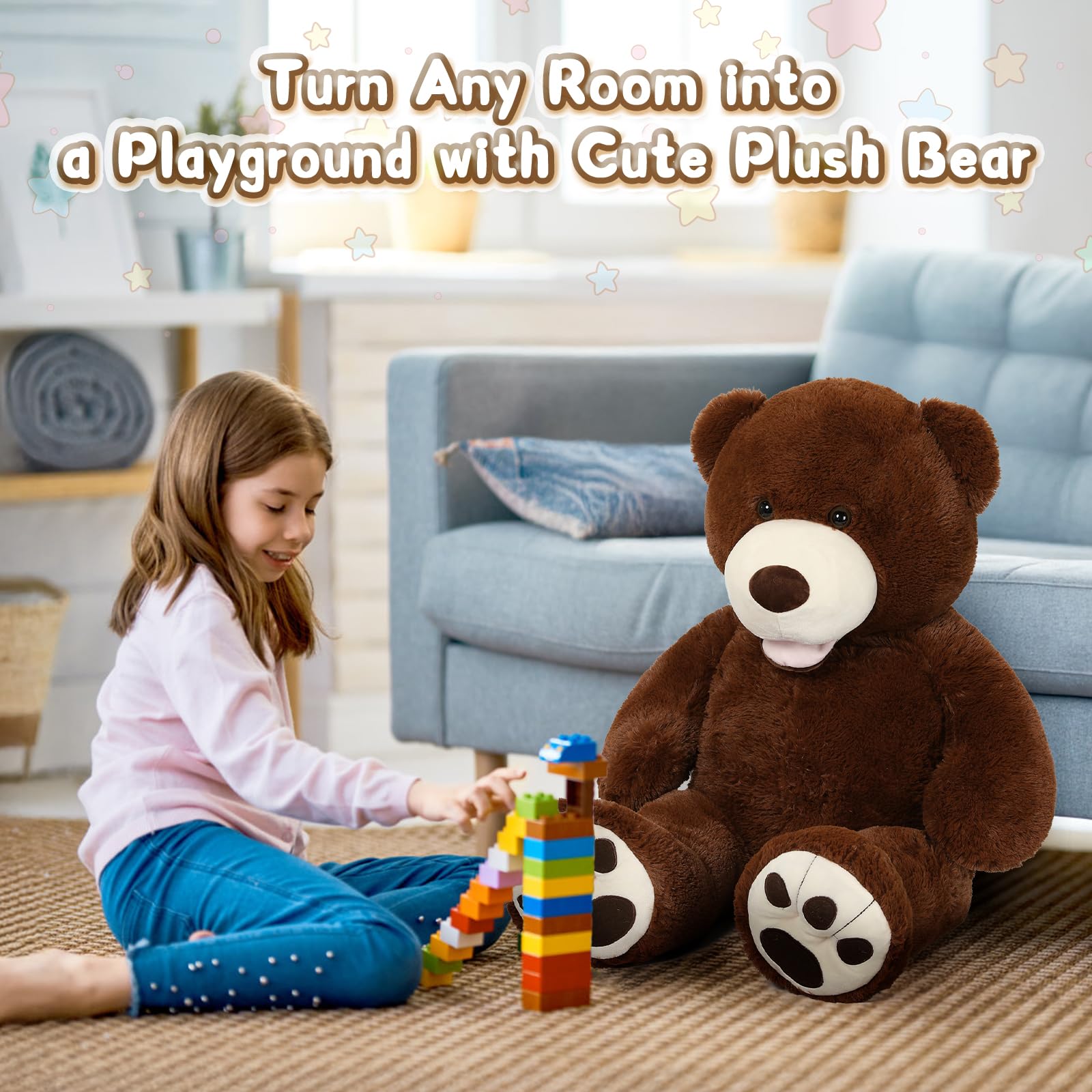 MorisMos kid-friendly bear invites gentle, safe cuddles for kids