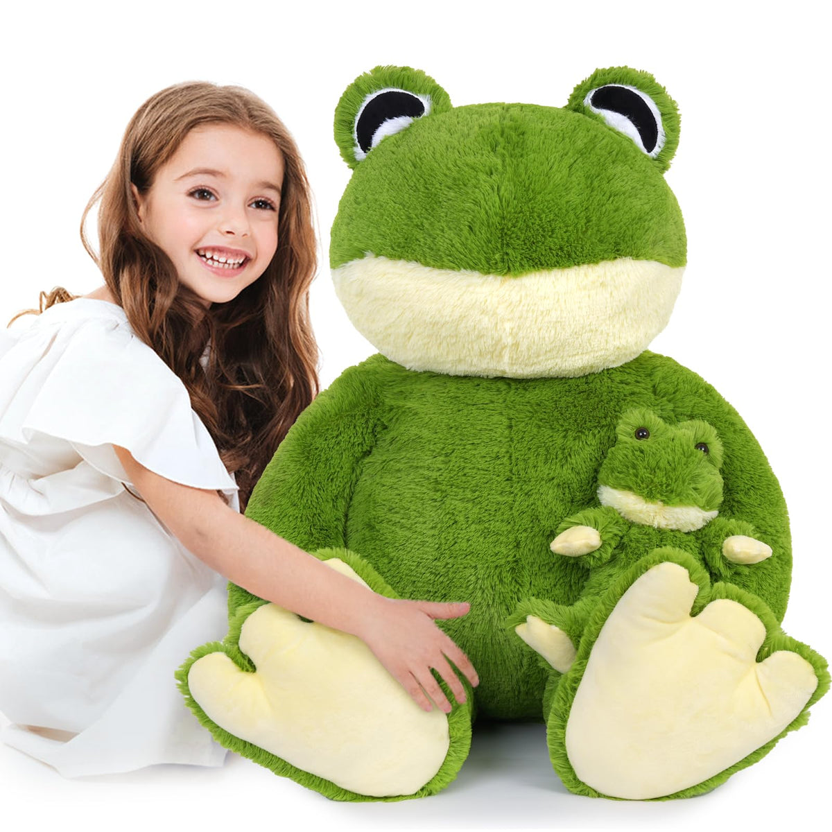 MorisMos large frog mama and baby toy, perfect for pretend play and bonding.