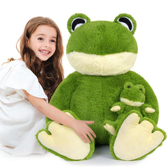 MorisMos large frog mama and baby toy, perfect for pretend play and bonding.