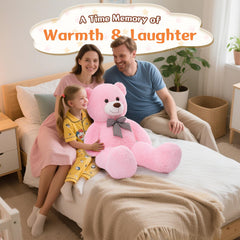 Luxurious pink fur invites soft touches and comforting hugs