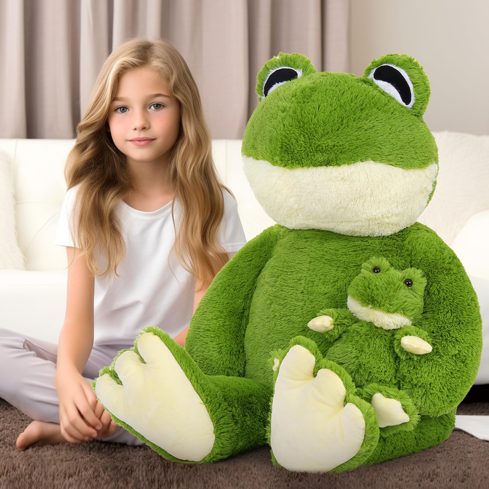 MorisMos night-snuggle frog plush provides cozy comfort during bedtime.