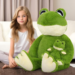 MorisMos night-snuggle frog plush provides cozy comfort during bedtime.