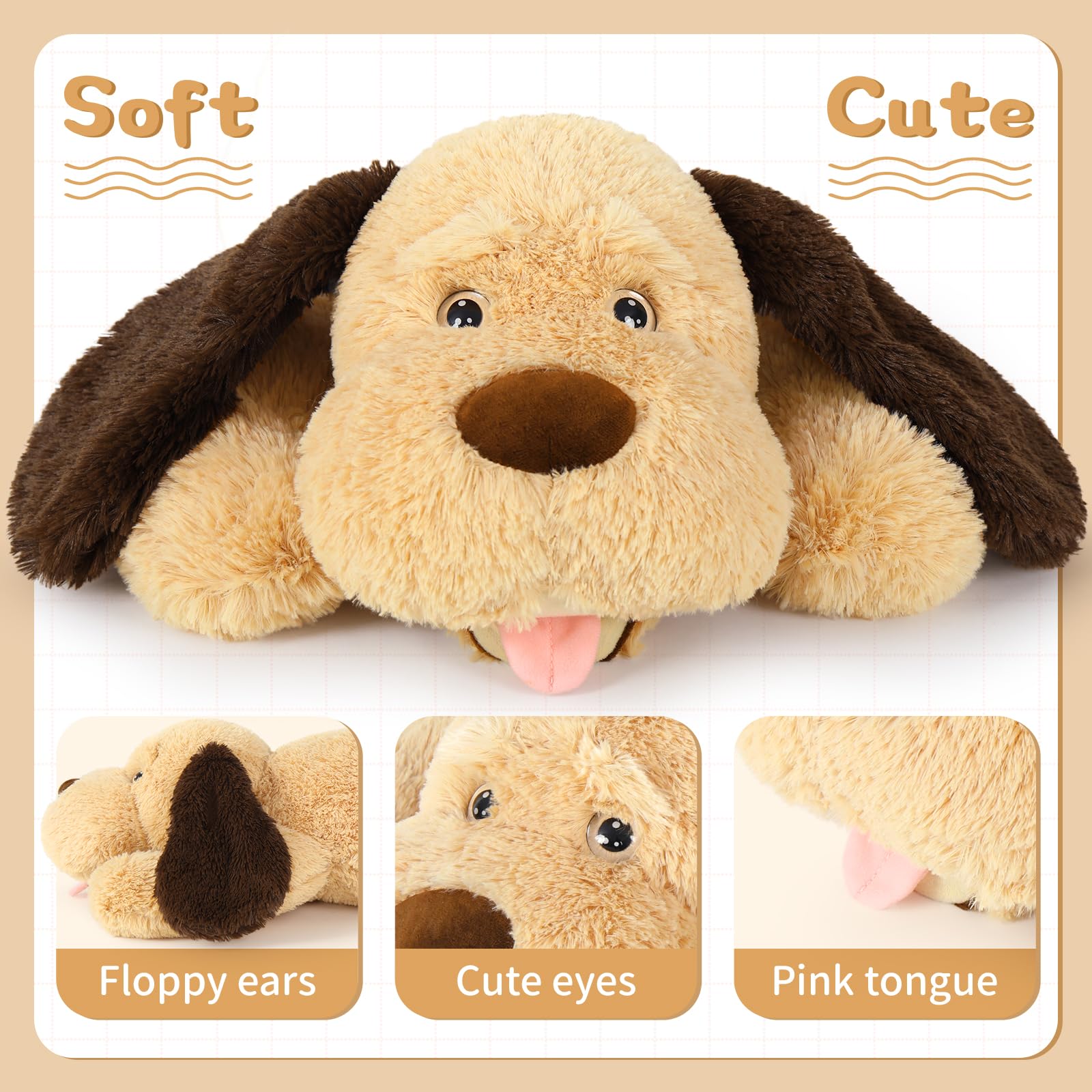 MorisMos pets snuggle dog plush suited for naps and doggy cuddle sessions.