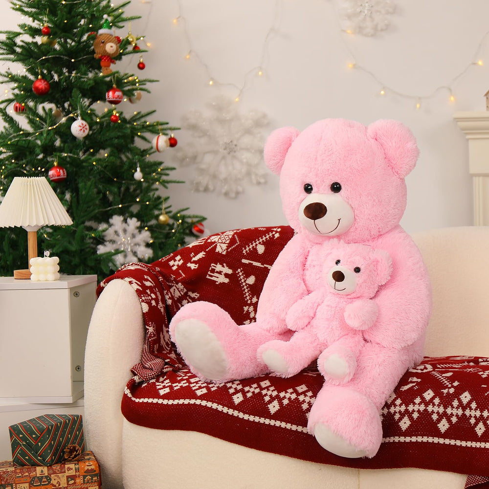 MorisMos pink 39-inch giant teddy ideal for bedtime snuggles and cozy rooms.