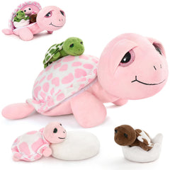 MorisMos sea turtle mommy 14in plush provides cozy cuddles for kids.