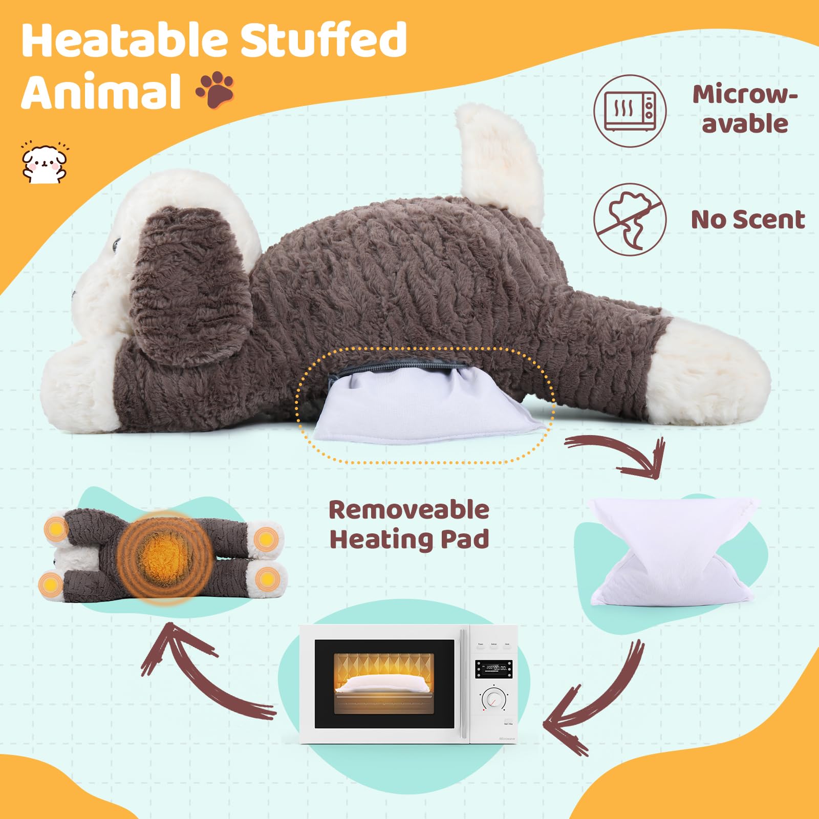 MorisMos soft, huggable weighted dog plush doubles as a cozy study pillow.