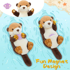 MorisMos tan running otter plush for dynamic pretend adventures.