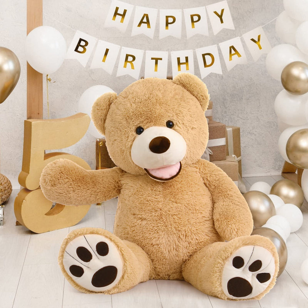 Big footprints plush detail adds playful charm for kids' rooms.