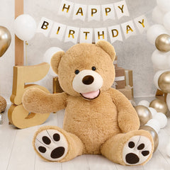 Big footprints plush detail adds playful charm for kids' rooms.