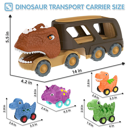 Moritakk car carrier side view highlights 5-in-1 play and transport action.