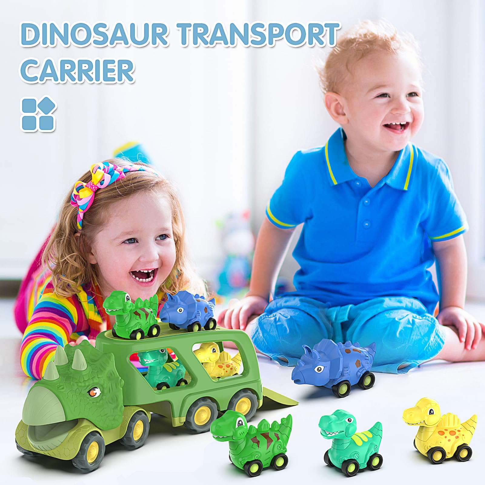 Moritakk dinosaur truck cab tilt action for loading play
