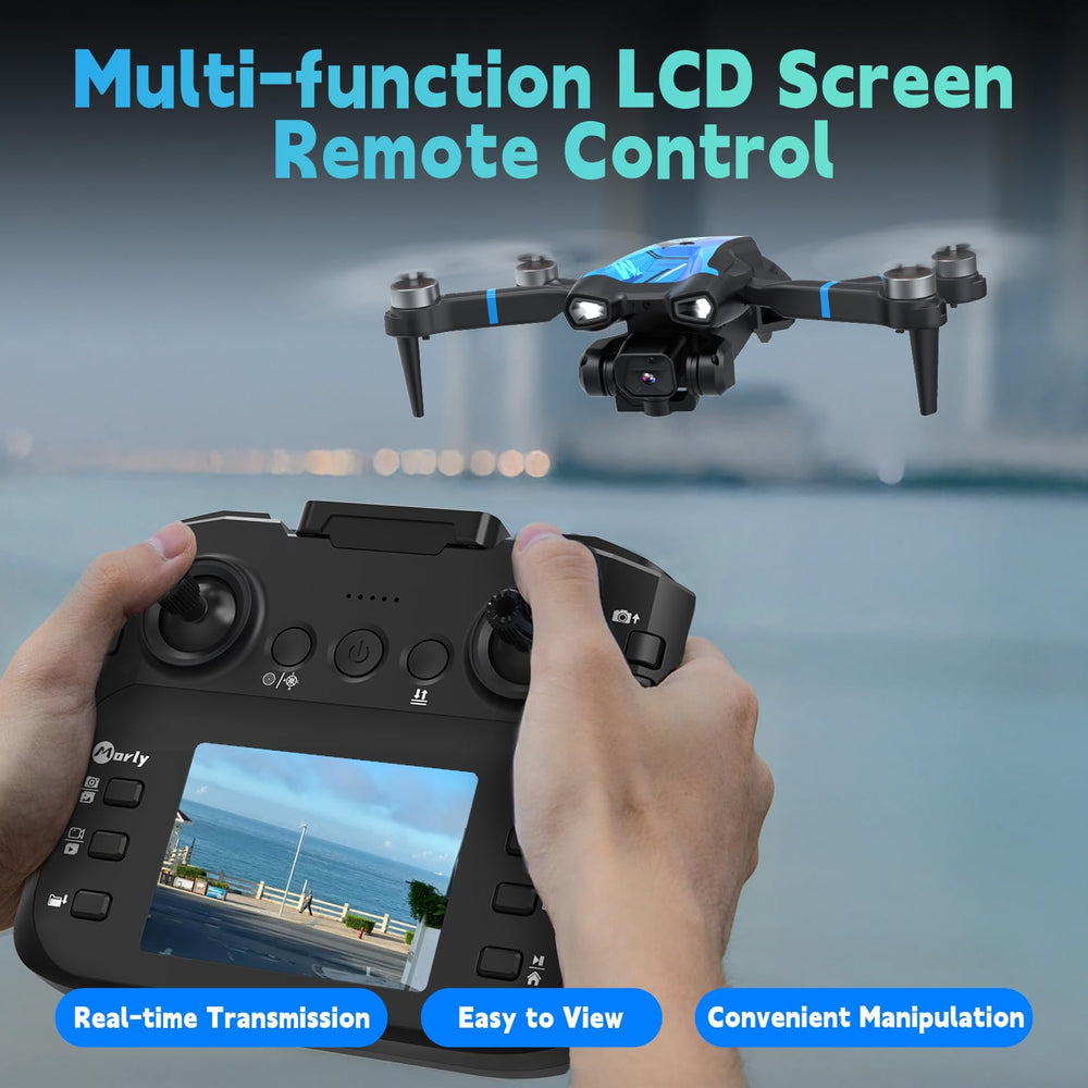 Morlyrctooy M18LCD brushless motor closeup showing stable flight