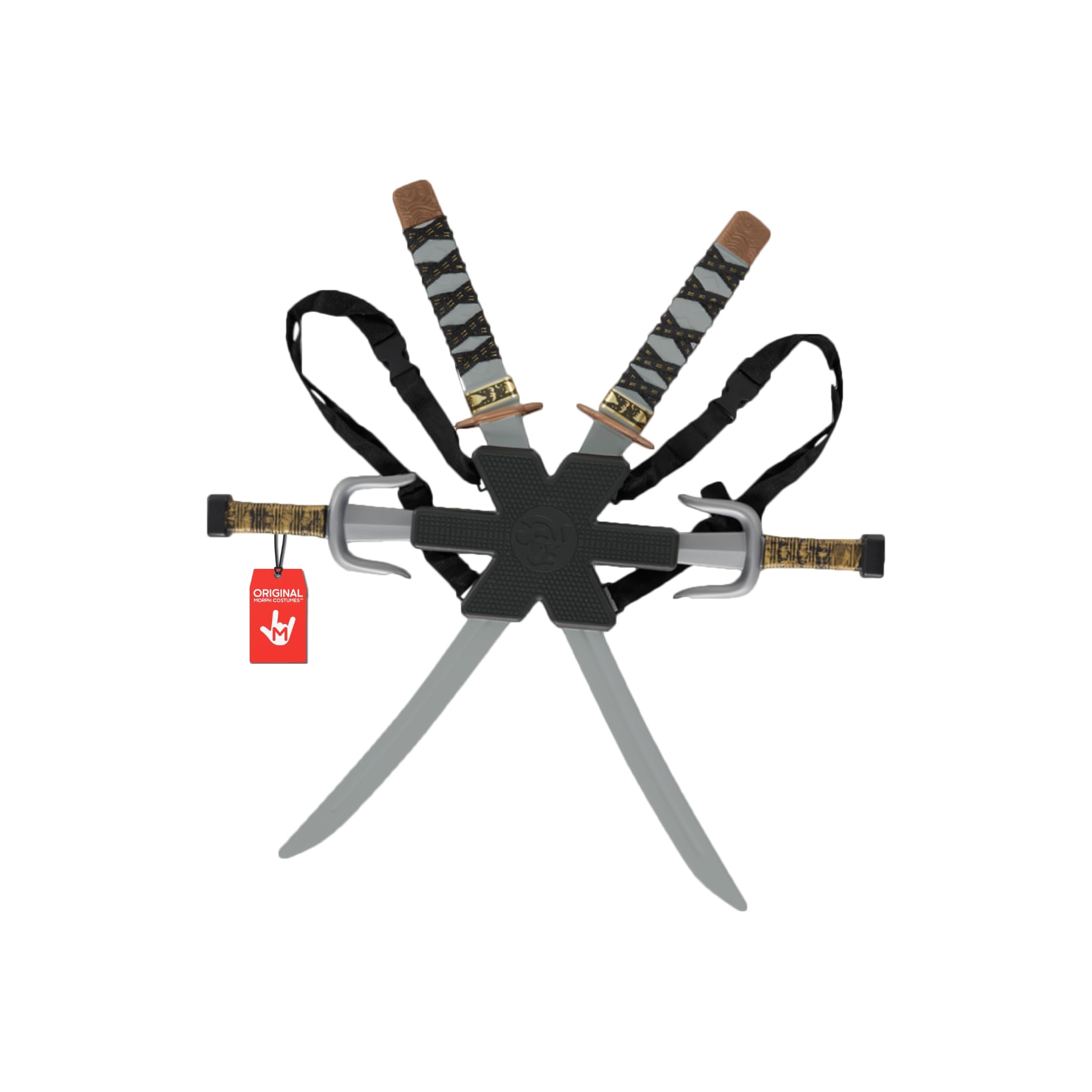 Morph ninja swords kit with back strap for secure, adjustable wear during imaginative play