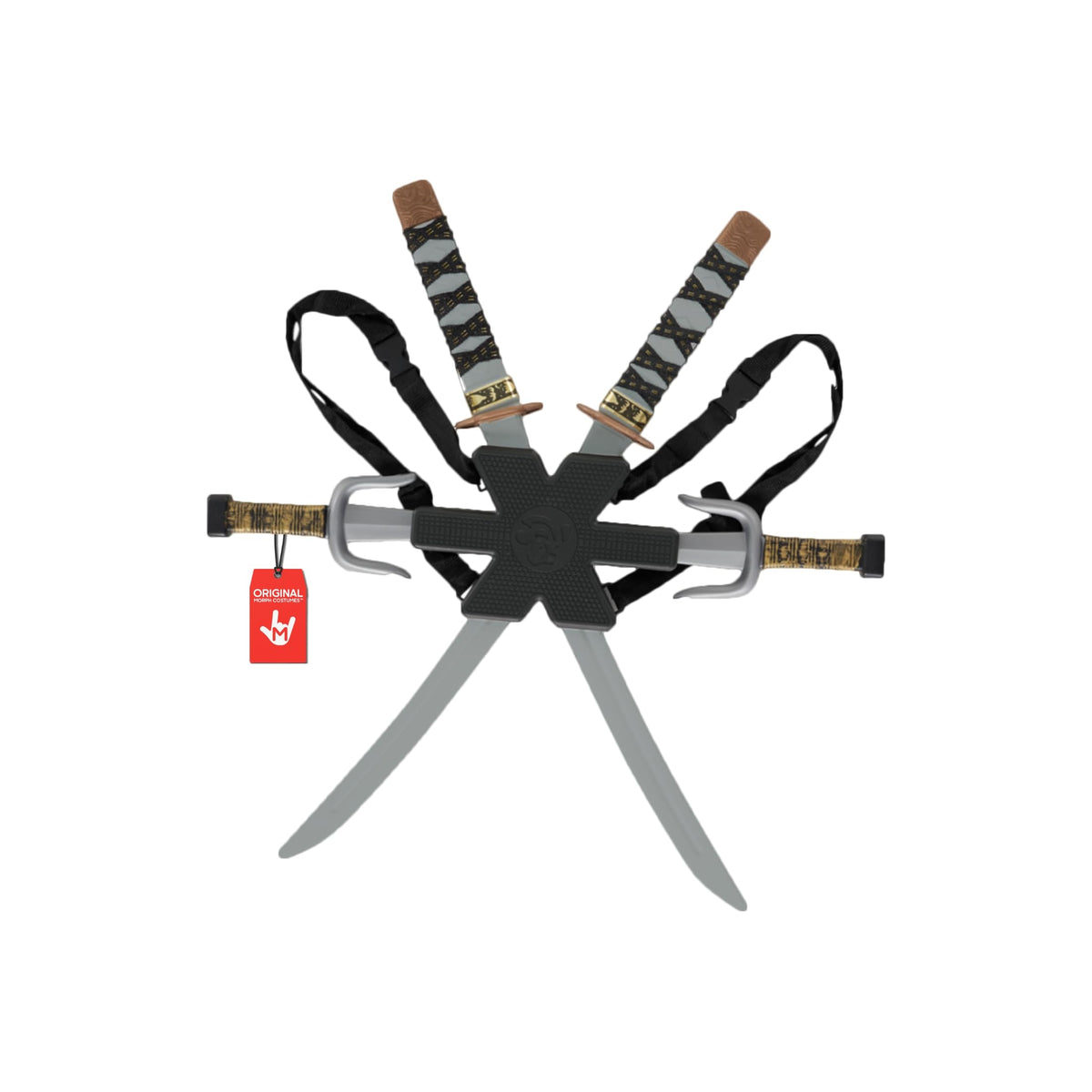 Morph ninja swords kit with back strap for secure, adjustable wear during imaginative play