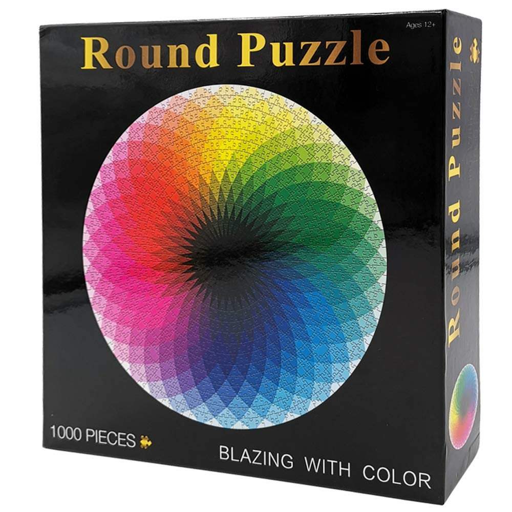 Moruska gradient round puzzle pieces arranged for a colorful, focused activity.