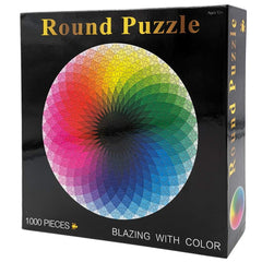 Moruska gradient round puzzle pieces arranged for a colorful, focused activity.