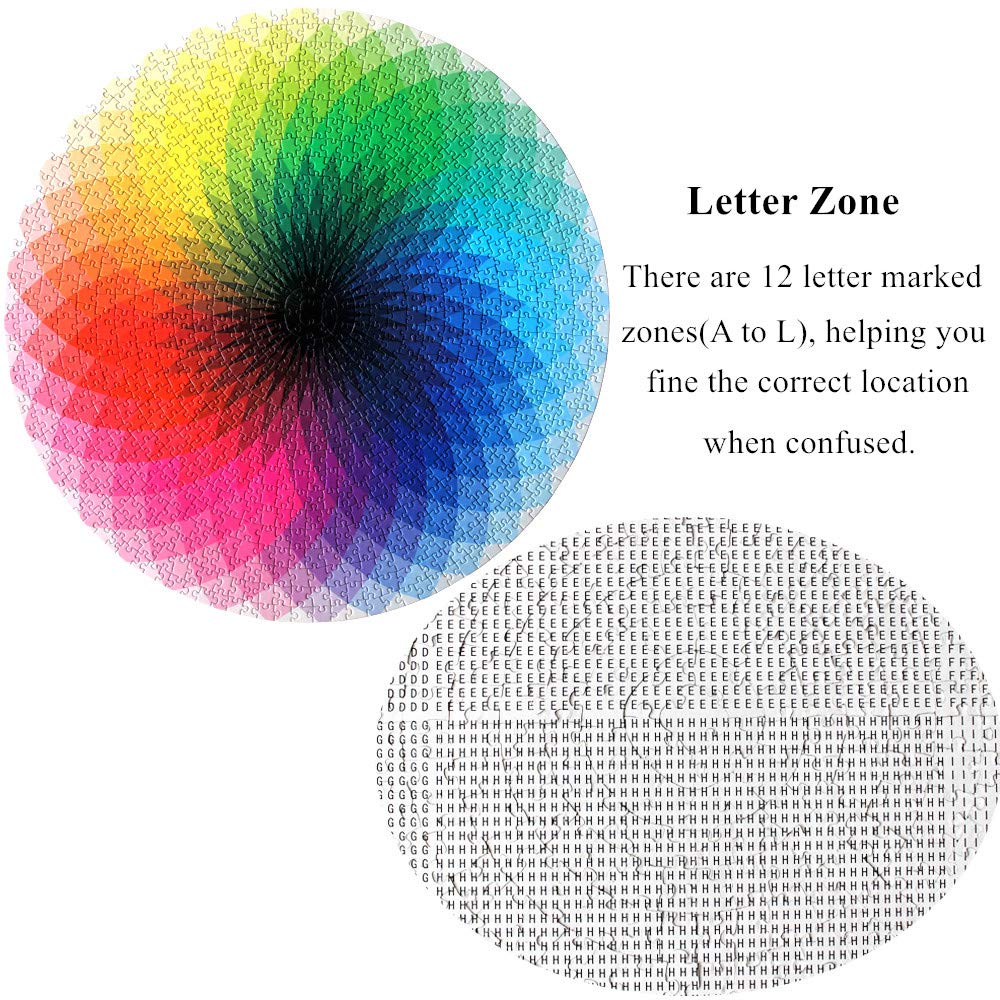 Moruska gradient round puzzle finished at 26.6 inches for group or solo play.