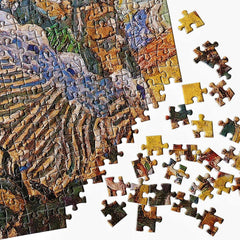 Moruska Lady with Fan puzzle back grid for easier solving.