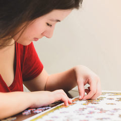 Moruska Lady with Fan puzzle box shows ready-to-assemble entertainment value.