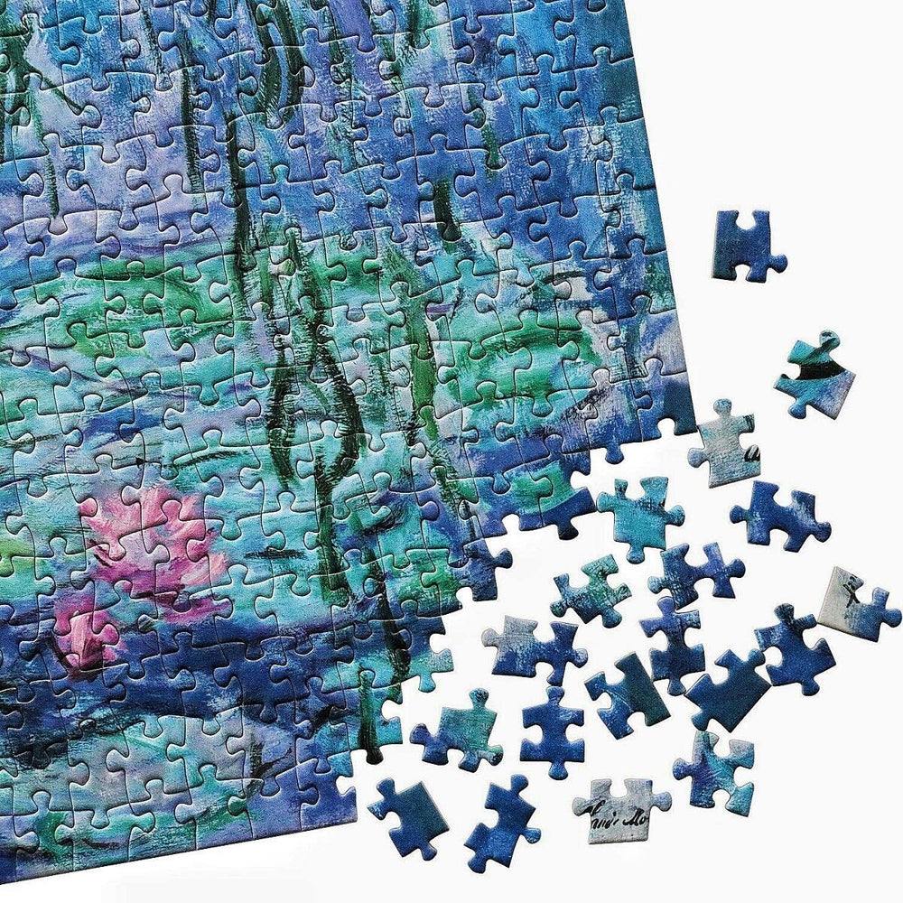 Moruska Water Lilies Monet puzzle on wall-ready display for decor