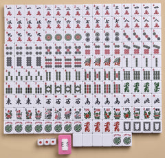 Mose Cafolo mahjong chips in green, yellow, and red for scoring.