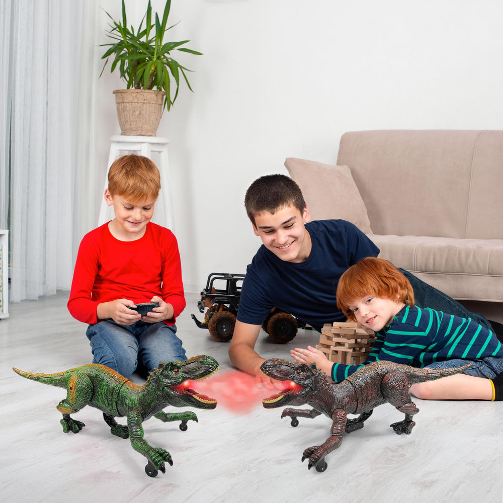 Moskiddo RC T-Rex 2.4G remote enables multiplayer adventures.
