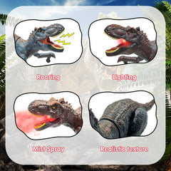 Moskiddo RC T-Rex LED light enhances nighttime dinosaur play.