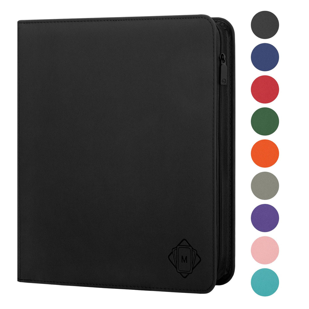 MOSLA binder opened to reveal 30 double-sided pages for organized card storage.