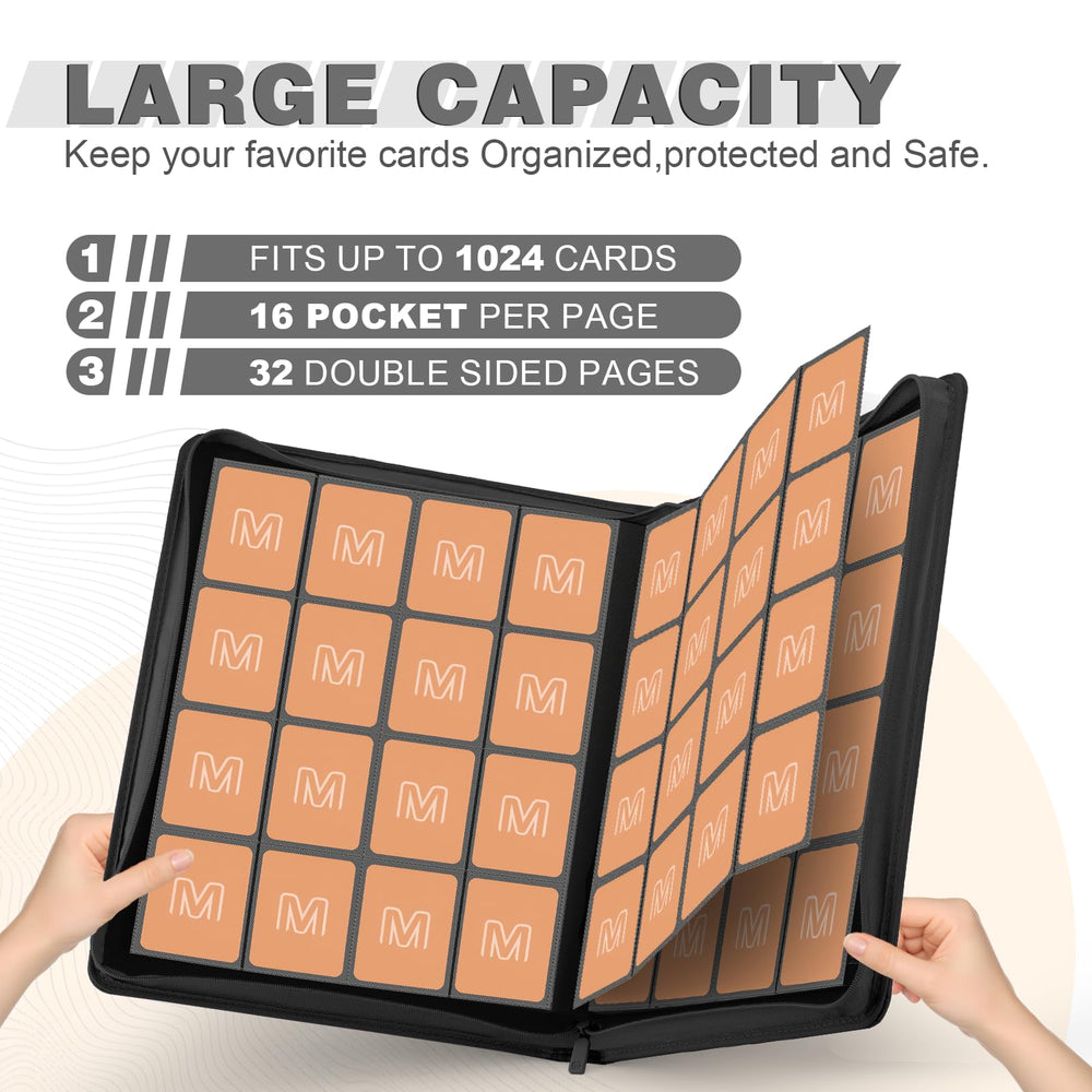 MOSLA binder side-loading pockets simplify card insertion and secure storage.