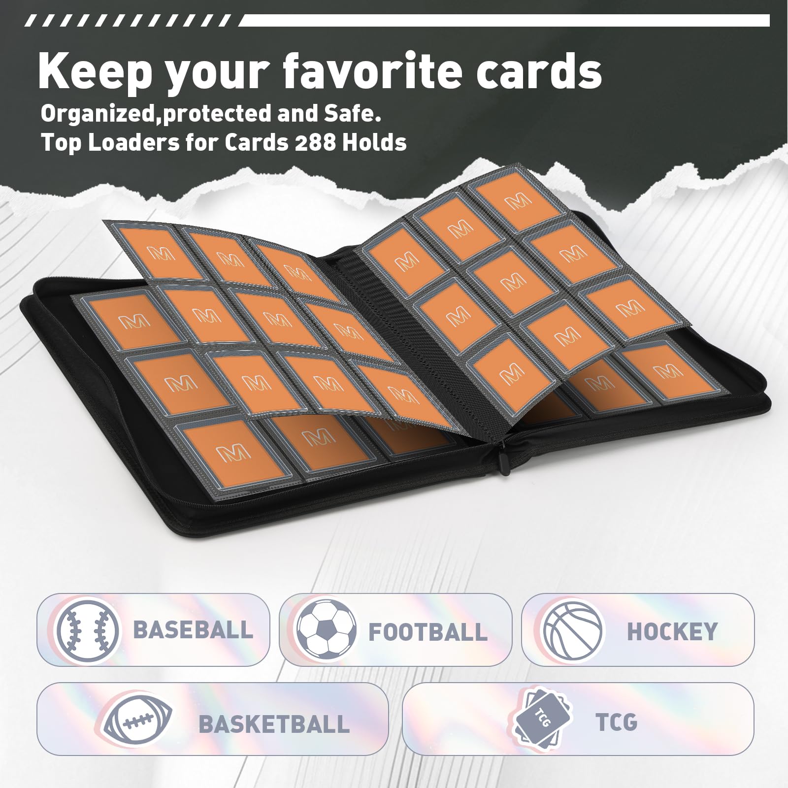 MOSLA Toploader Binder sleeves secure insertion for 3x4 toploaders