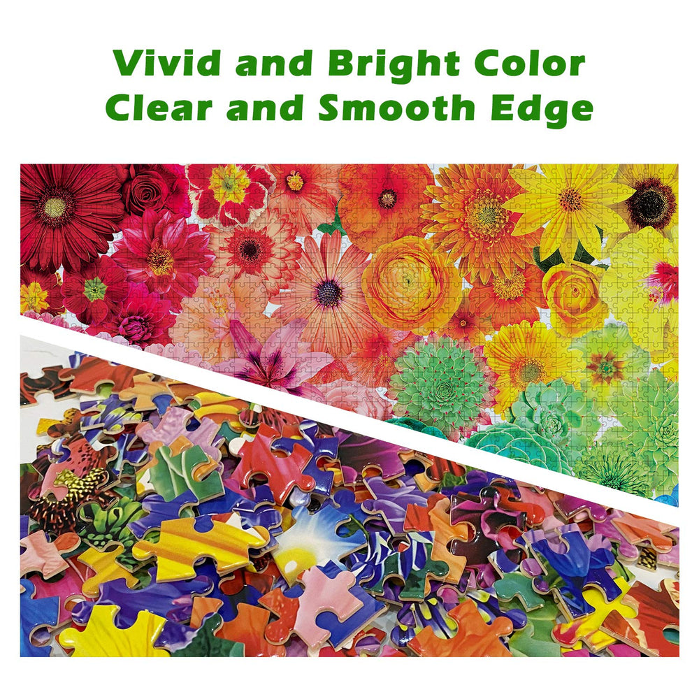 Mosro Detailed rainbow flowers puzzle provides immersive viewing.