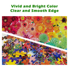 Mosro Detailed rainbow flowers puzzle provides immersive viewing.