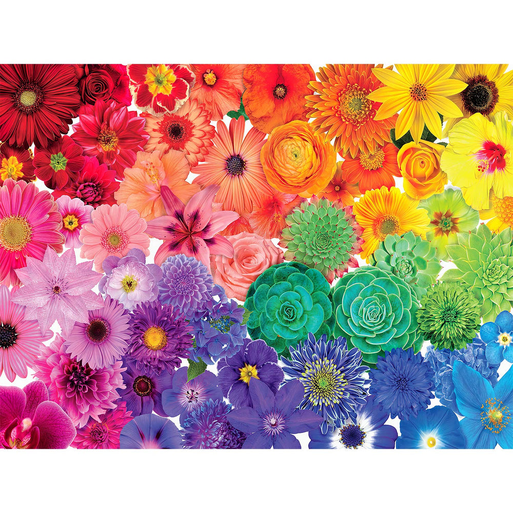 Mosro Rainbow Flowers puzzle on table, inviting family play.