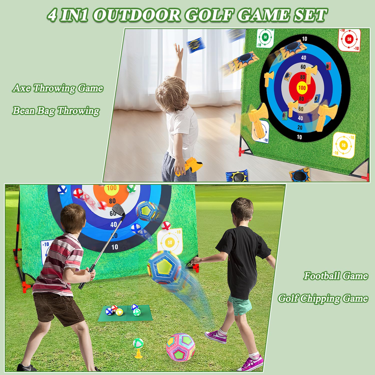 Mostop axes throwing set provides family-friendly challenges and varied scoring