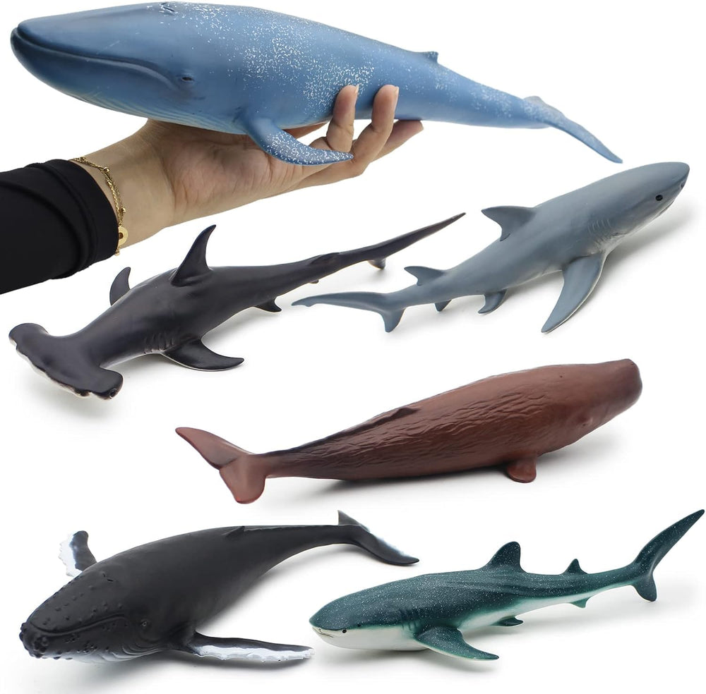 Mostop blue whale figure for imaginative ocean play and learning.