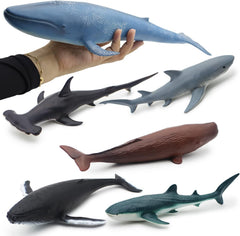 Mostop blue whale figure for imaginative ocean play and learning.
