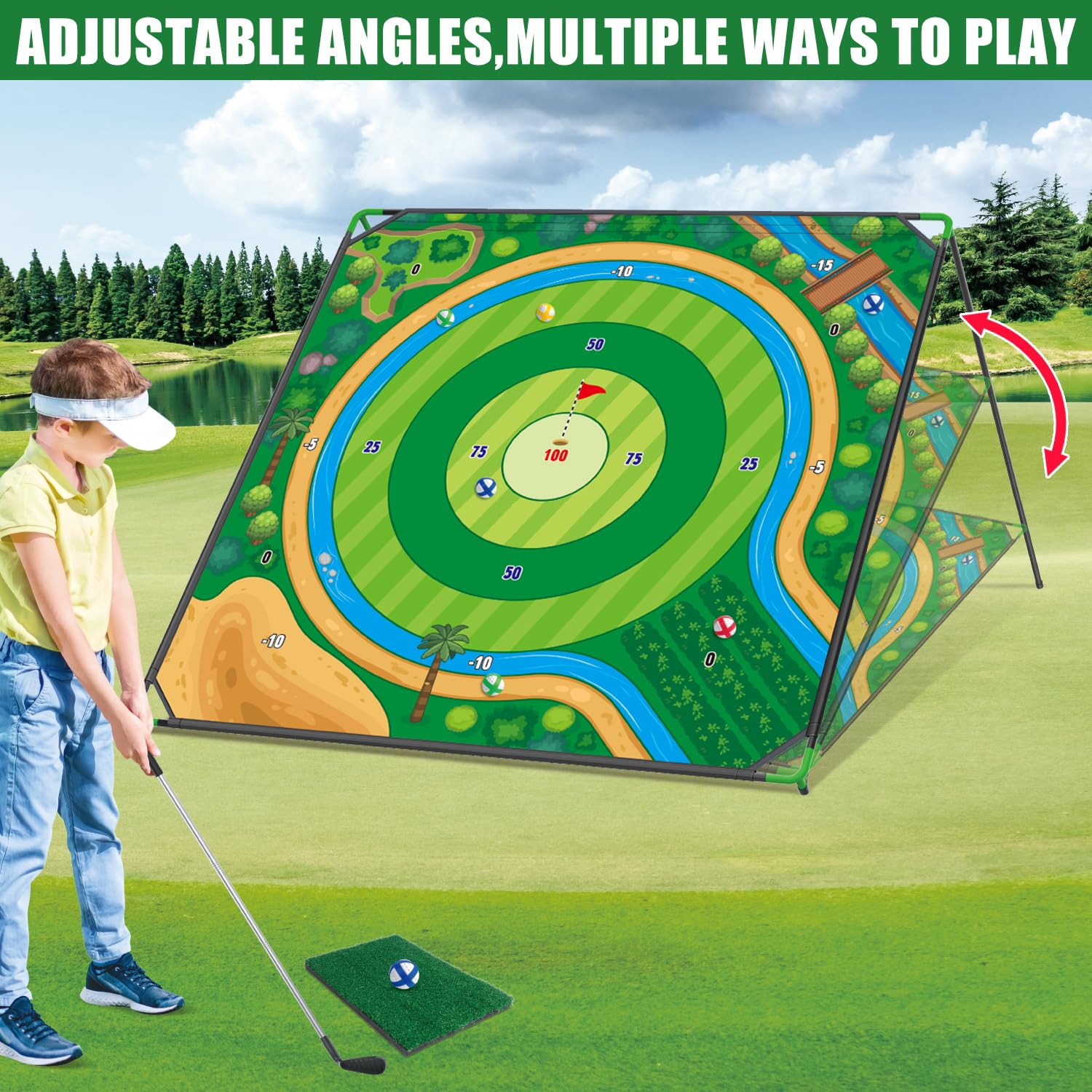 Mostop adjustable golf clubs suitable for adults and kids.