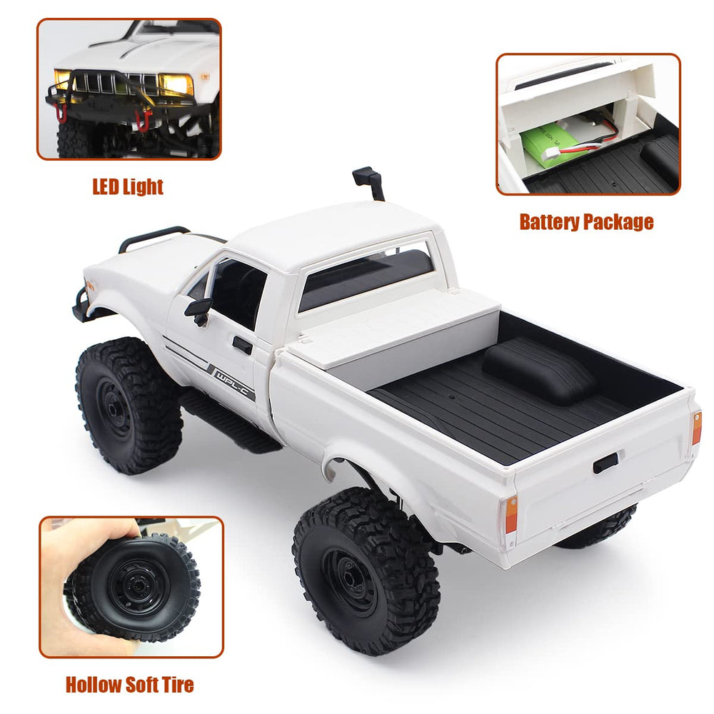 Mostop RC Crawler chassis and body close-up showcases durable ABS and metal frame.