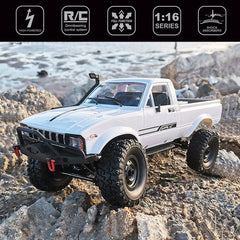 Mostop RC Crawler 1/16 rear view highlights durable construction and rugged capability.