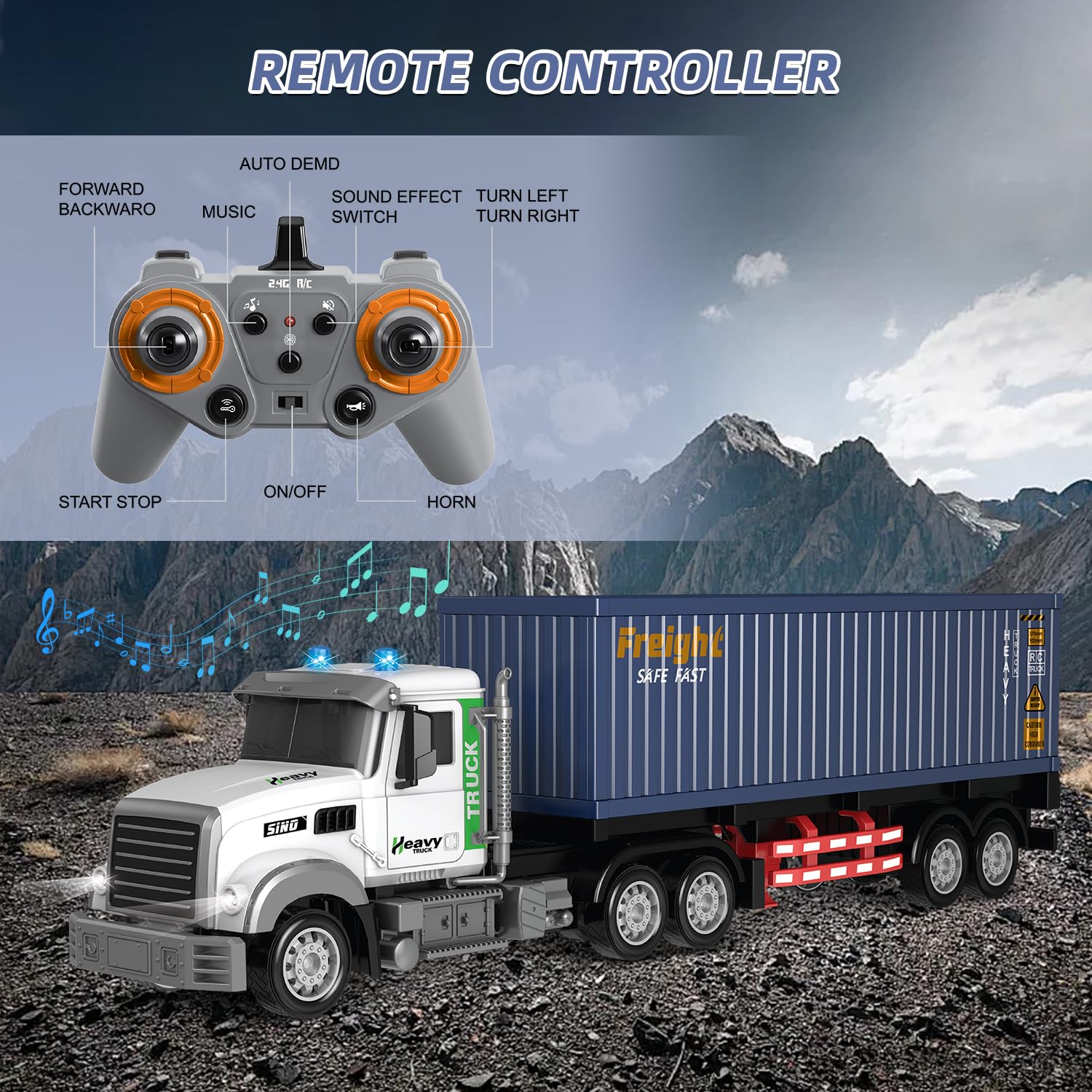 Mostop RC large truck fits both backyard and living room play.
