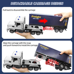 Mostop RC semi-truck with detachable trailer enables realistic loading and unloading.