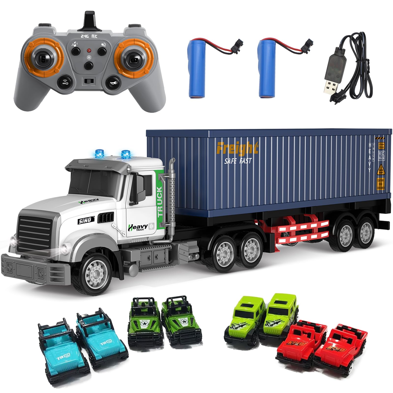 Mostop RC semi truck with trailer shows a 23.6-inch size for big backyard adventures.