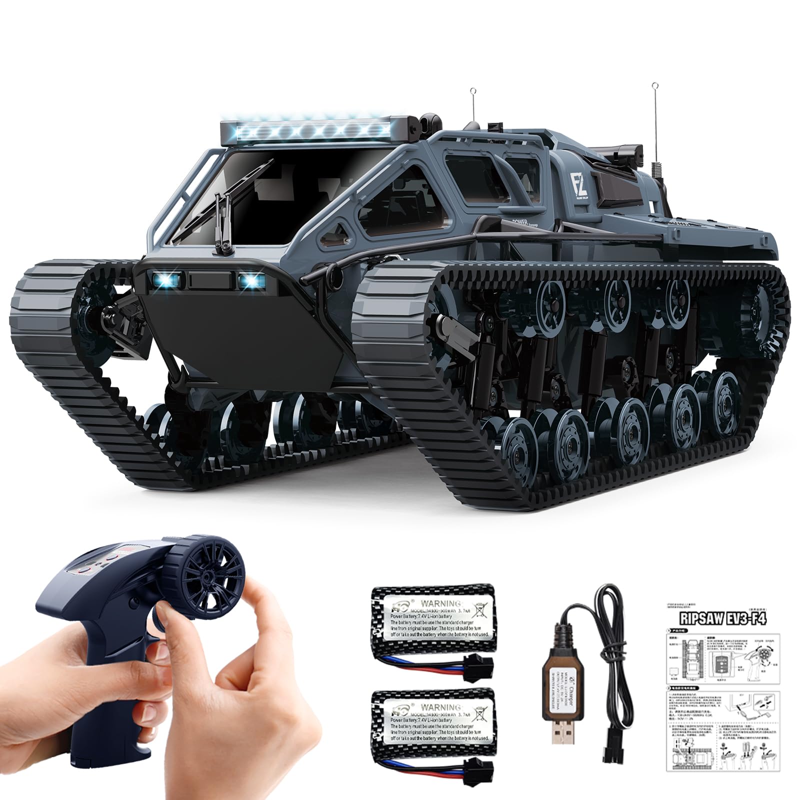 Mostop RC Tank Car front view with lights for night operation